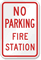 NO PARKING FIRE STATION Sign