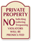 Private Property No Soliciting Loitering Trespassing Sign