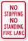 No Stopping No Standing Fire Lane Sign