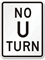 NO U TURN Aluminum Parking Sign