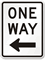 One Way (left arrow) Aluminum Parking Sign