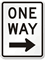 One Way (right arrow) Aluminum Parking Sign