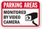 Parking Areas Monitored By Video Camera Sign