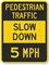 Pedestrian Traffic Slow Sign