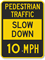 Pedestrian Traffic Slow Sign