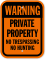 Private Property No Trespassing No Hunting Sign