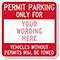 Permit Parking Only For [custom text] Sign