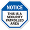 This is a security patrolled area sign