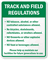 Track And Field Regulations Sign