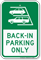 Back In Parking Only Sign