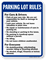 Parking Lot Rules For Cars Drivers Everyone Sign