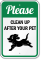 Please Clean Up After Your Pet Sign