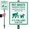 Pet Waste Transmits Disease $100 Fine LawnBoss Sign