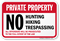 Private Property Hunting Fishing Trespassing Sign