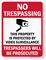 No Trespassing Property Video Surveillance Sign