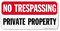 No Trespassing, Private Property Sign