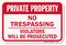 Aluminum Private Property No Trespassing Sign