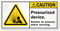 Pressurized Device, Release Air Pressure Before Servicing Label