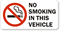 No Smoking Vehicle Label