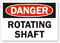 Danger Rotating Shaft Label