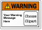 Customizable ANSI Warning Label, Choose Clipart