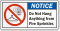 Do Not Hang Anything From Fire Sprinkler Label