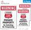 Warning No Trespassing 24 Hour Surveillance Label Set