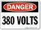 380 Volts OSHA Danger Sign