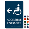 Accessible Entrance with Left Arrow Braille Sign