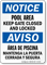 Bilingual Pool Area, Keep Gate Closed Sign