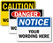 Customized OSHA Header and Text Sign