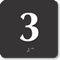 4 inch x 4 inch TactileTouch Braille Sign with Number 3