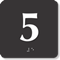4 inch x 4 inch TactileTouch Braille Sign with Number 5