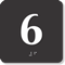 4 inch x 4 inch TactileTouch Braille Sign with Number 6