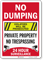 No Dumping Violators Prosecuted Surveillance Sign