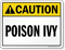 Poison IVY ANSI Caution Sign