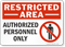 Restricted Area Authorized Personnel Only Sign