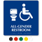 All-Gender Accessible Restroom Braille, Toilet Symbol Sign