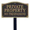 No Trespassing Statement Lawn Plaque