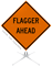 Flagger Ahead Roll-Up Sign