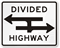 Divided Highway Crossing T Intersection Sign 